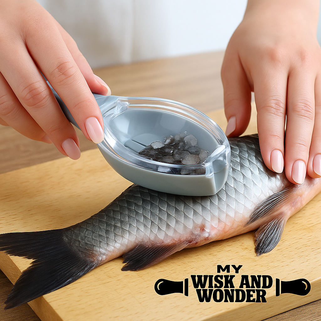 Premium Fischentschupper mit Auffangbehälter – Sauberes & Sicheres Entschuppen